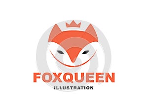 Fox flat logo - vector illustration, emblem on white background