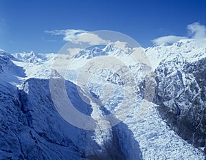 Fox glacier glacier in Westland National Park.