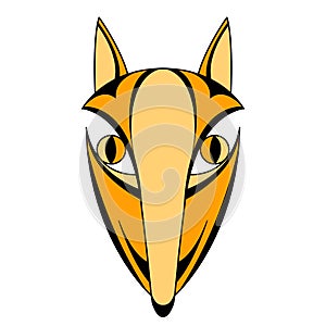 Fox head face mask symmetrical