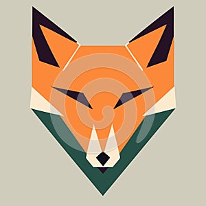 Fox head icon. Vector illustration of vixen head in flat style photo