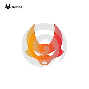 Fox head logo, simple fox silhouette head logo design