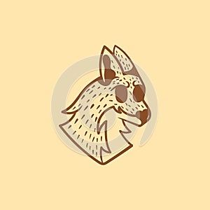 Fox Head logo simple minimalist design, logotype element for template