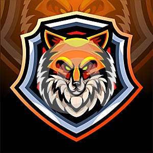 Fox head mascot. esport logo design