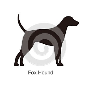Fox Hound dog on the hole, watching, vector illustration