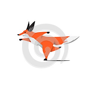 Fox isolated on white background  vector illustration run