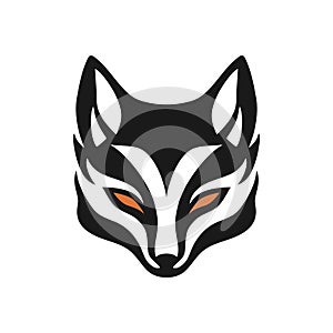 Fox Kitsune Logo of wolf face clip art