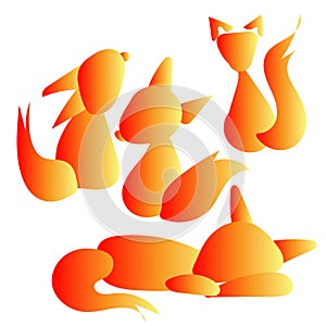 Fox logo design with orange gradient inspiration Vector