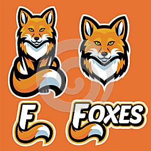 Fox mascot character set