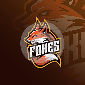 Fox mascot logo design vector with modern illustration concept style for badge, emblem and tshirt printing. angry fox illustration
