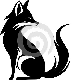 Fox - minimalist and flat logo - vector illustration