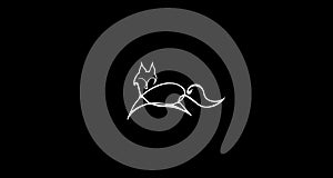 Fox mountain logo template design