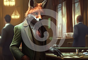 Fox is playing the casino. AI Generated