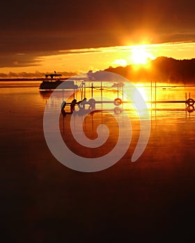Fox river sunset, wisconsin