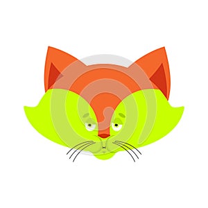 Fox Sick Nausea emoji. Animal face Nauseating. Vector illustration.