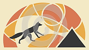 Fox Silhouette Vector, Geometric Abstraction, Wildlife and Nature Theme, vector design Generative AI photo