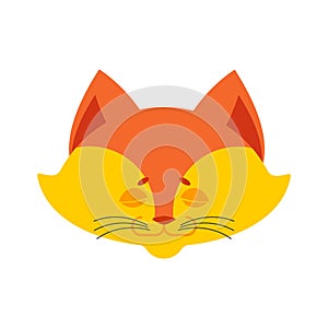Fox sleeping emoji. Animal asleep emotions. she-fox dormant. Vector illustration