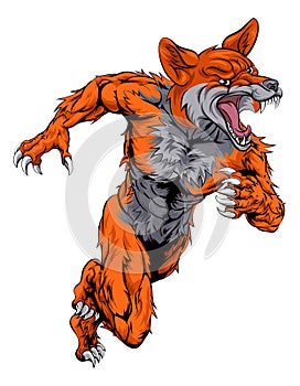 Fox sports mascot running