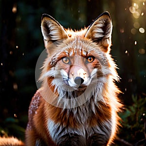 Fox wild animal living in nature, part of ecosystem