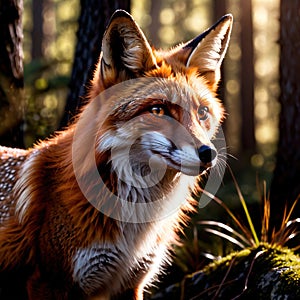 Fox wild animal living in nature, part of ecosystem