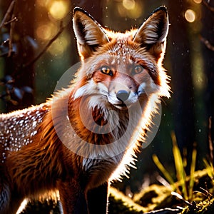 Fox wild animal living in nature, part of ecosystem