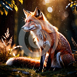 Fox wild animal living in nature, part of ecosystem