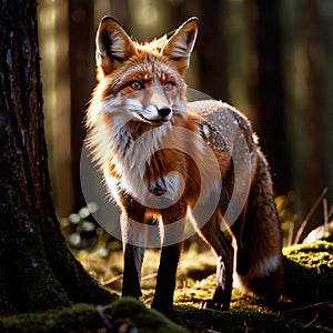 Fox wild animal living in nature, part of ecosystem