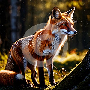 Fox wild animal living in nature, part of ecosystem