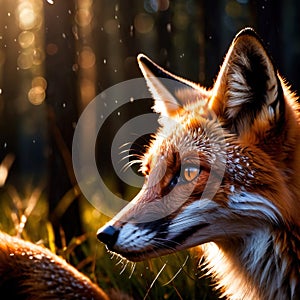 Fox wild animal living in nature, part of ecosystem