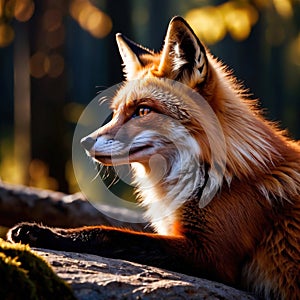 Fox wild animal living in nature, part of ecosystem