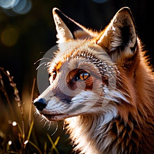 Fox wild animal living in nature, part of ecosystem