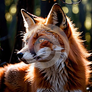 Fox wild animal living in nature, part of ecosystem