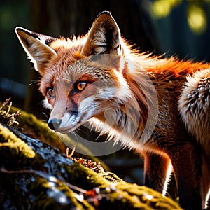 Fox wild animal living in nature, part of ecosystem