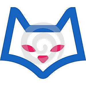 Fox, wild, animal vector icon