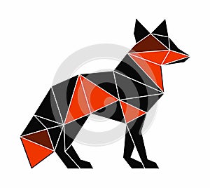 Fox And Wolf Silhouette Animal Logo Design Element Mascot Template Vector