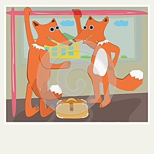 Foxes ride the bus.