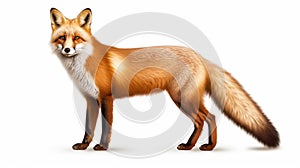 foxes on white background, they are small to medium-sized, omnivorous mammals