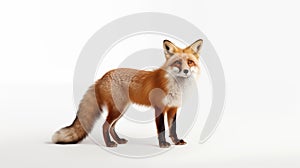 foxes on white background, they are small to medium-sized, omnivorous mammals