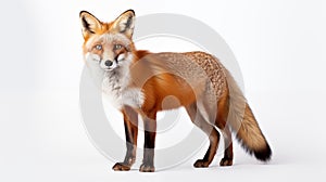 foxes on white background, they are small to medium-sized, omnivorous mammals