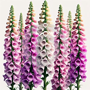 Foxglove Tall and slender flower spikes with bell shaped bloom photo