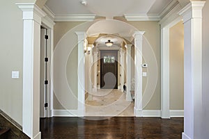 Foyer with arched entry photo