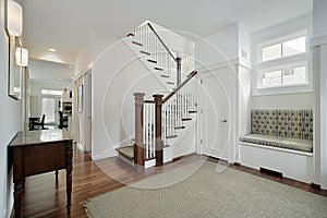 Foyer in older suburban home