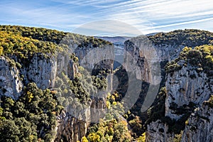 Foz de Arbayun canyon of Salazar River of the Pyrenees in Spain photo