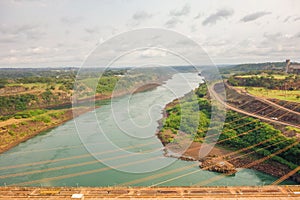 Foz do Iguacu, Brazil: Itaipu hydroelectric power plant dam in Parana river