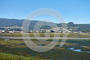 A Foz, the mouth of the Minor river in La Ramallosa, Galicia, Spain