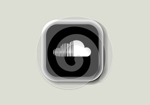 Soundcloud new logo and icon printed on white paper. Soundcloud social media platform logo