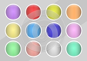 Empty Circles with Highlight, Gloss Effect. Eps 10 vector.