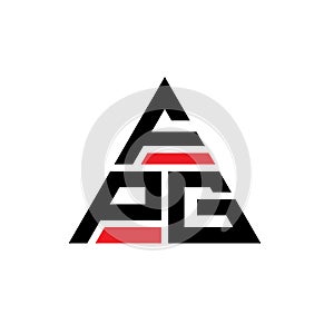 FPG triangle letter logo design with triangle shape. FPG triangle logo design monogram. FPG triangle vector logo template with red