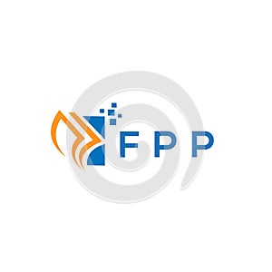 FPP credit repair accounting logo design on white background. FPP creative initials Growth graph letter logo concept. FPP business