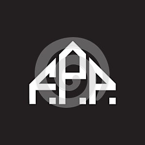 FPP letter logo design on black background. FPP creative initials letter logo concept. FPP letter design