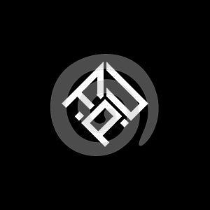 FPU letter logo design on black background. FPU creative initials letter logo concept. FPU letter design